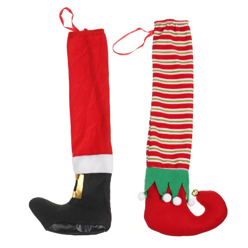 1/4ks Elf Santa Stolička Ponožky Obal Na Nohy Vianočný Halloween Novinka Dekor