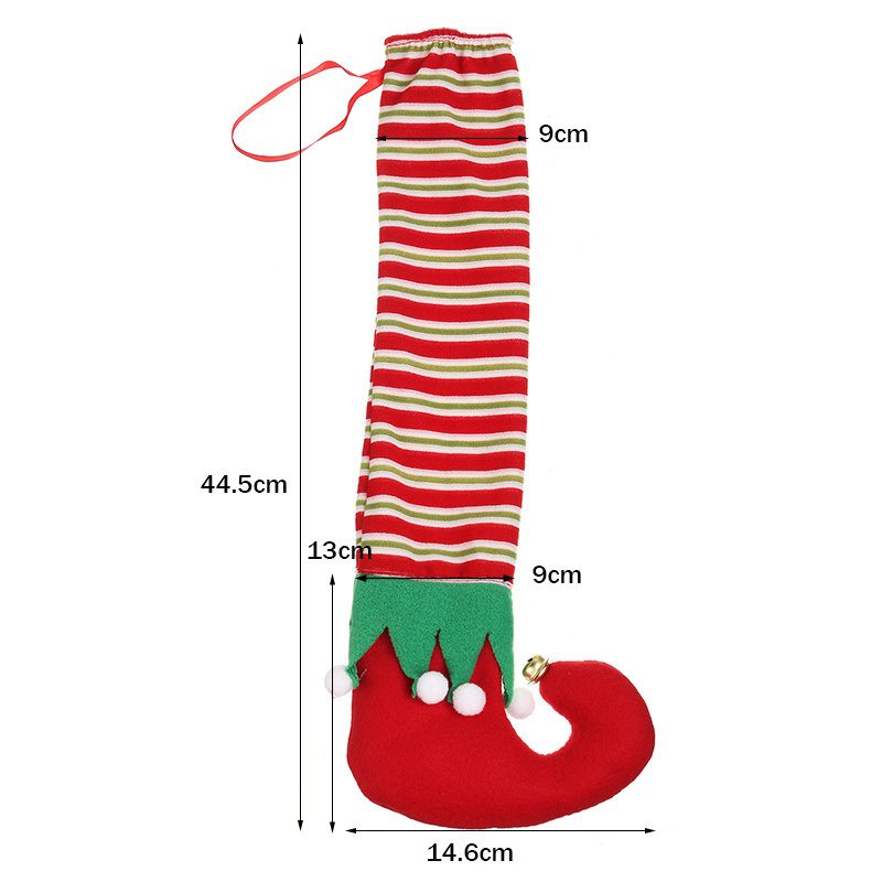 1/4ks Elf Santa Stolička Ponožky Obal Na Nohy Vianočný Halloween Novinka Dekor