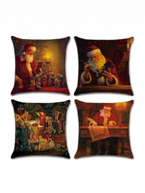 1 Pc Vianočný Vzor Santa Claus Obliečky Na Vankúše Domáca Pohovka Art Decor Mäkká Obliečka Na Vankúš Na