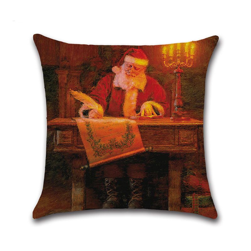 1 Pc Vianočný Vzor Santa Claus Obliečky Na Vankúše Domáca Pohovka Art Decor Mäkká Obliečka Na Vankúš Na