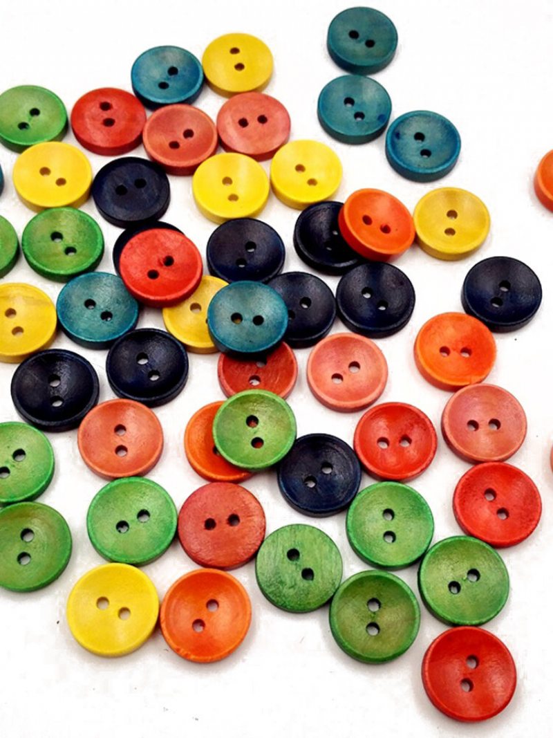 100 Ks 15 mm Farebné Drevené Gombíky Diy Dekorácie Pletenie Šitie Diy Materiály