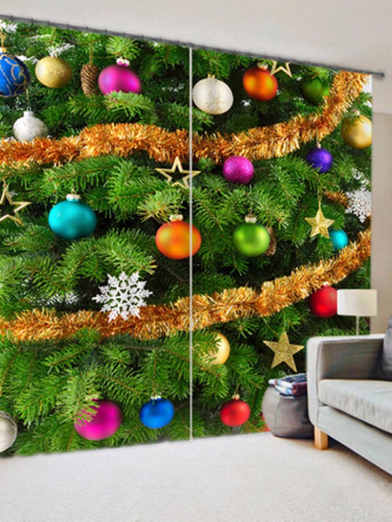150 X 166 cm Módna Guľa Na Vianočný Stromček Polyesterový Sprchový Záves Dekor Do Kúpeľne S Háčikmi
