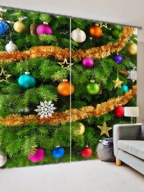 150 X 166 cm Módna Guľa Na Vianočný Stromček Polyesterový Sprchový Záves Dekor Do Kúpeľne S Háčikmi