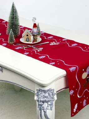 180*40 cm Európska Vianočná Dekorácia Výšivka Na Vianočný Stôl Vlajka Home Desktop Dekor