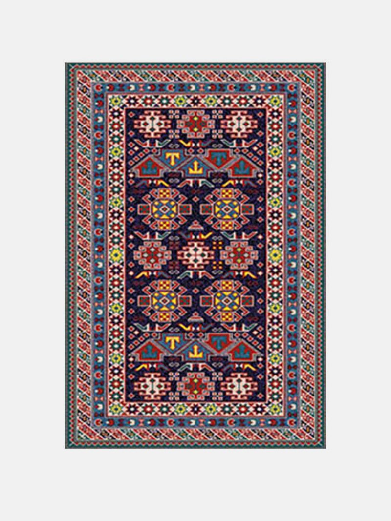 1ks Bohemia Style Retro Ethnic Overlay Geometrický Vzor Obývacia Izba Jedáleň Spálňa Stôl Nočný Sedenie Protišmykový Koberec