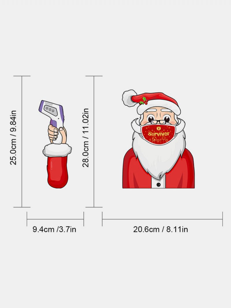 1ks Vianočná Nálepka Na Stierače V Maske Santa Clausa Odnímateľné Nálepky Na Zadné Sklo Na Auto