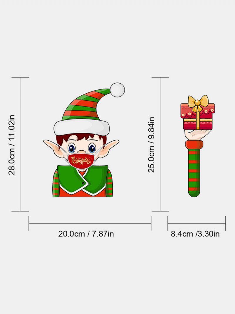 1ks Vianočná Nálepka Na Stierače V Maske Santa Clausa Odnímateľné Nálepky Na Zadné Sklo Na Auto
