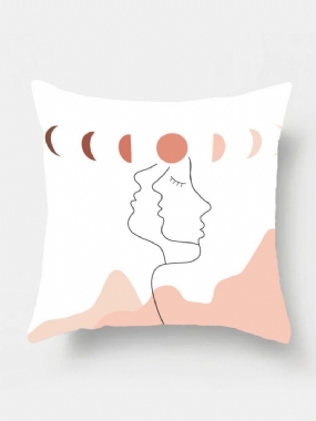 1pc Moon Simple Printing Obliečka Na Vankúš Home Decor Pohovka Obývacia Izba Poťah Na Vankúšik Do Auta