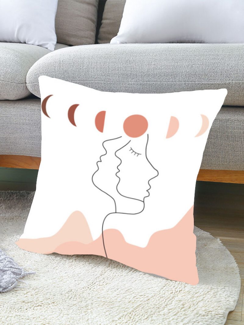 1pc Moon Simple Printing Obliečka Na Vankúš Home Decor Pohovka Obývacia Izba Poťah Na Vankúšik Do Auta