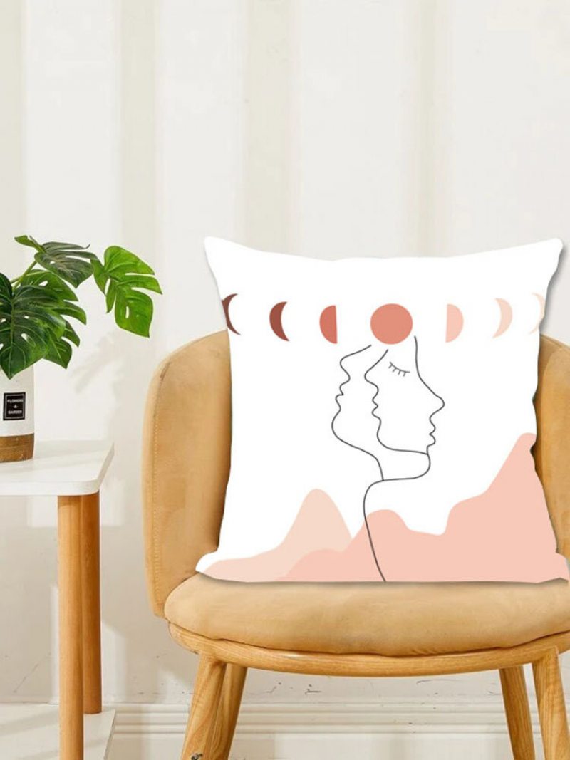 1pc Moon Simple Printing Obliečka Na Vankúš Home Decor Pohovka Obývacia Izba Poťah Na Vankúšik Do Auta