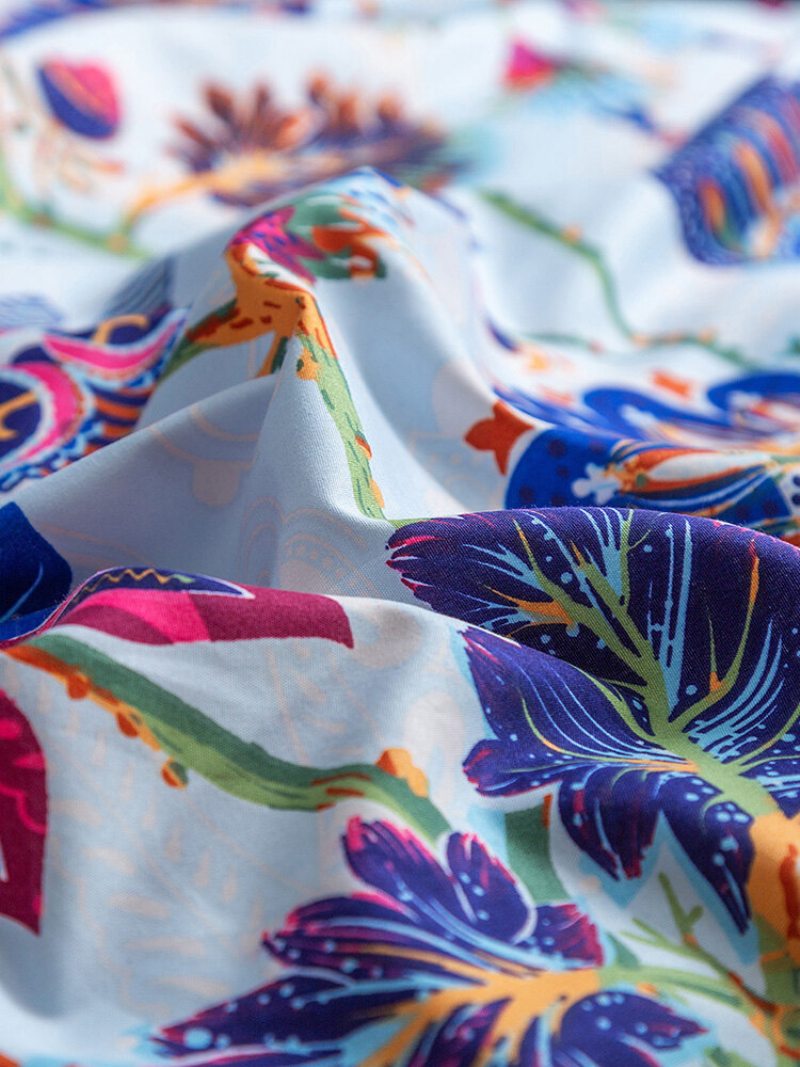 2/3 Ks Bohemian Floral Overlay Print Pohodlná Súprava Posteľnej Bielizne Obliečka Na Vankúš Twin King