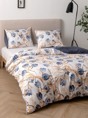 2/3 Ks Floral Overlay Print Pohodlná Súprava Posteľnej Bielizne Obliečka Na Vankúš Twin King