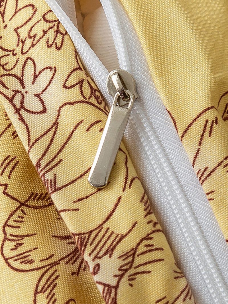 2/3 Ks Floral Overlay Print Pohodlná Súprava Posteľnej Bielizne Obliečka Na Vankúš Twin King