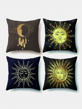 4 Ks Sun Moon Mandala Pattern Obliečka Na Vankúš Na Domov Dekorácia Planets