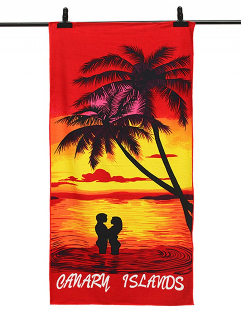 70 X 150 cm Coconut Trees Amorous Feelings Rýchloschnúce Plážové Uteráky Absorpčná Osuška Z Mikrovlákna