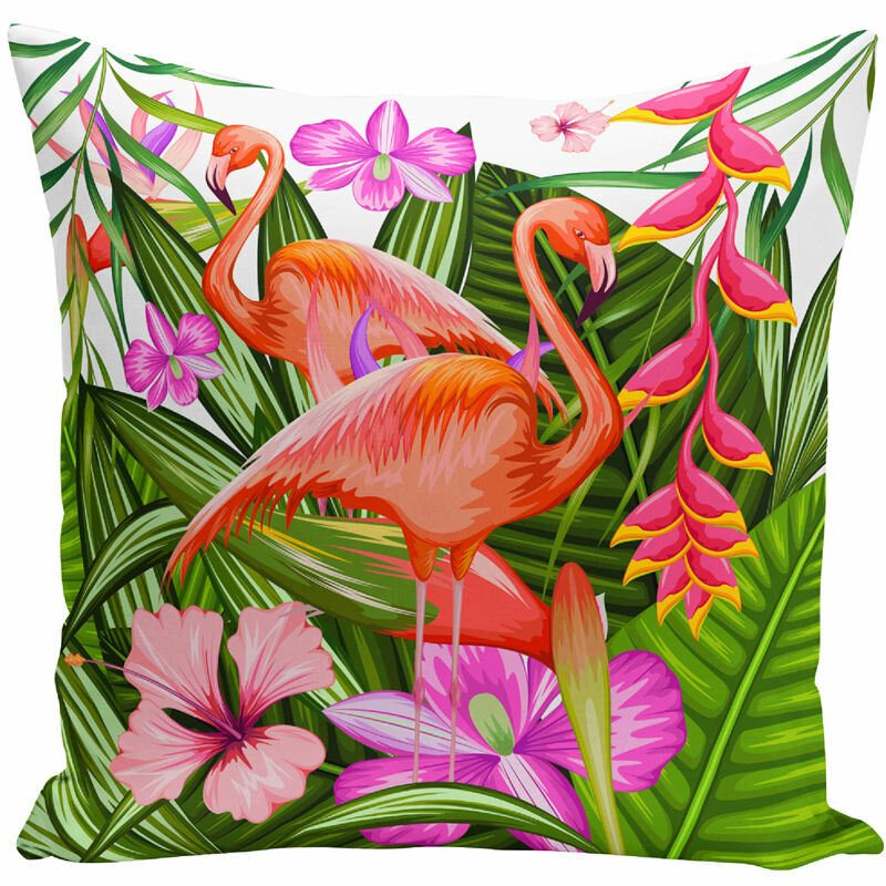 Akvarel Flamingo Poťah Na Vankúš Domáce Látkové Pohovka Na Modelová Izba