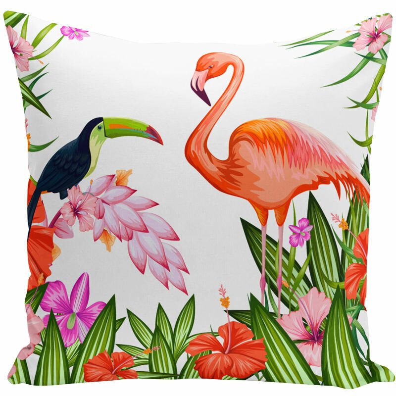 Akvarel Flamingo Poťah Na Vankúš Domáce Látkové Pohovka Na Modelová Izba