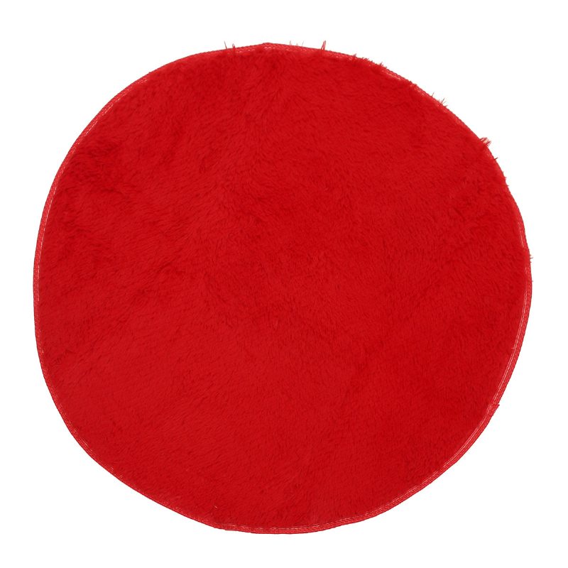 Červený Okrúhly Chlpatý Koberec S Dlhými Vlasmi Z Umelej Kožušiny Dekoratívny Luxusný Pod