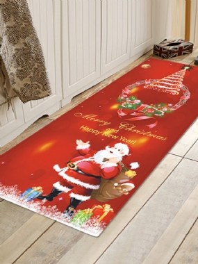 Chriatmas Santa Claus Potlač Na Podlahu Mat Festival House Decor Anti-silp Rohožka Mäkký Koberec