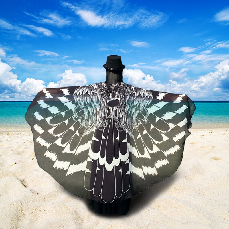 Halloween Darček Fashion Motýlie Krídlo Beach Towel Cape Šatka Pre Ženy Vianočný Halloweensky