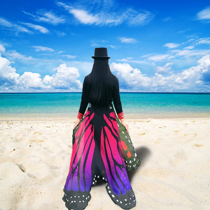 Halloween Darček Fashion Motýlie Krídlo Beach Towel Cape Šatka Pre Ženy Vianočný Halloweensky