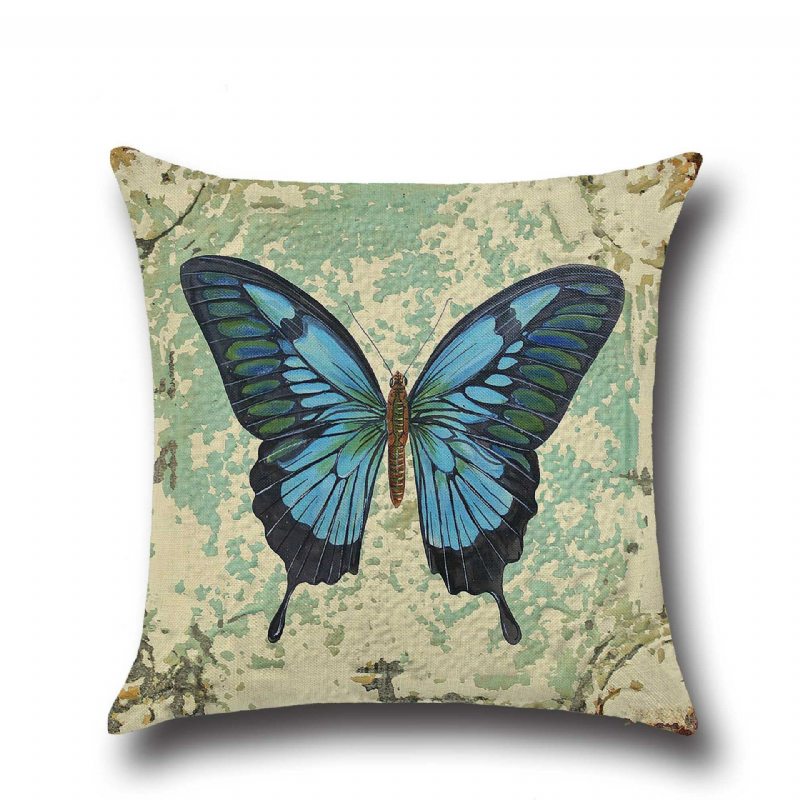 Home Cute Butterfly Linen Vankúš Pohovka Office Siesta