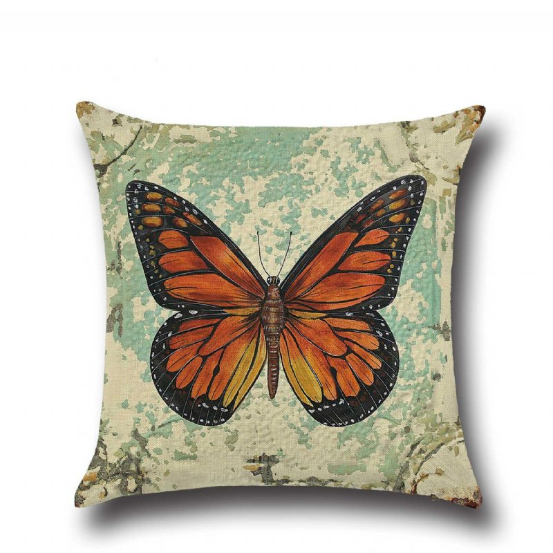 Home Cute Butterfly Linen Vankúš Pohovka Office Siesta