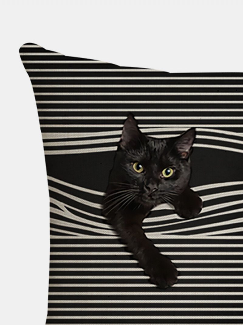 Klasický Štýl Pruhovaný Vzor Obliečka Na Vankúš Pre Mačky Na Na Domácu Pohovku Art Decor