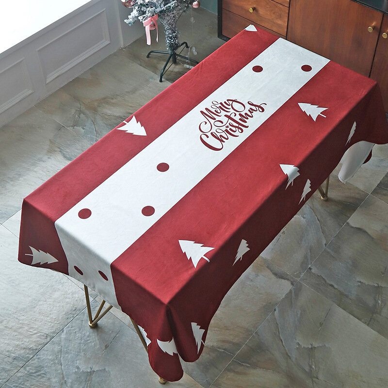 Klasický Vianočný Santa Elk Obdĺžnikový Obrus Na Domáci Jedálenský Stôl Vianočná Výzdoba
