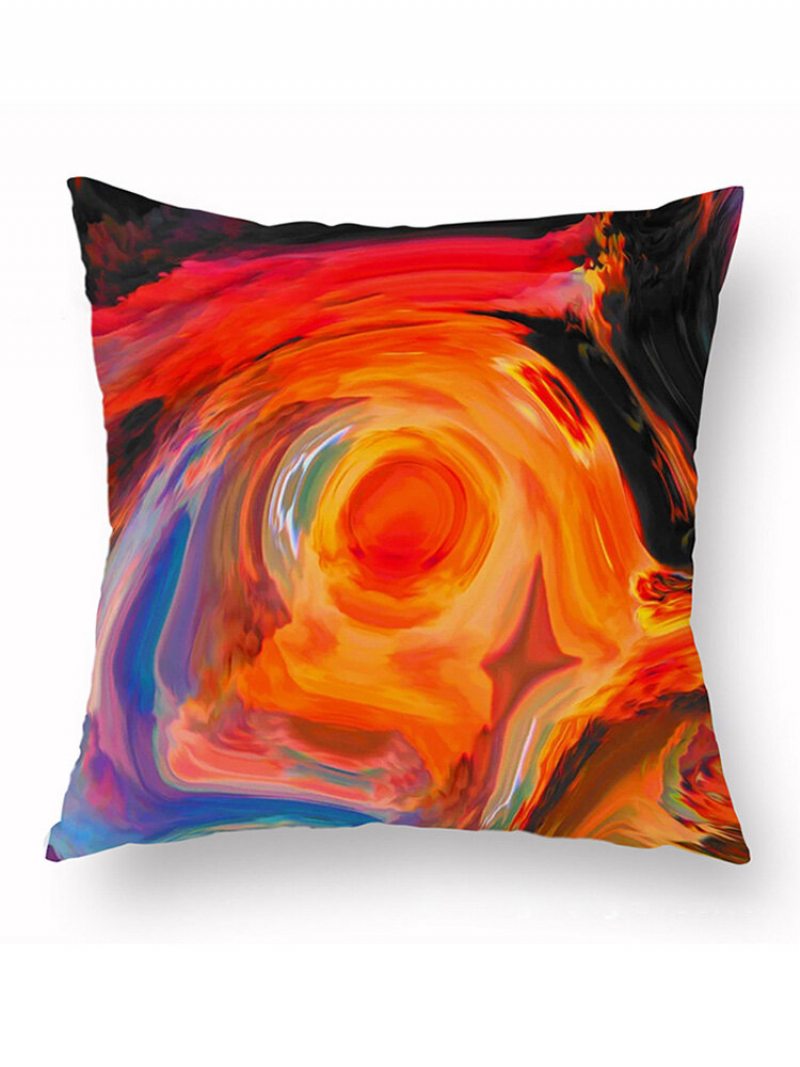 Krátky Plyšový Poťah Na Vankúš V Štýle Ins Abstrakt Farebná Potlač Home Art Decor Pohovka Throw Obliečka Na