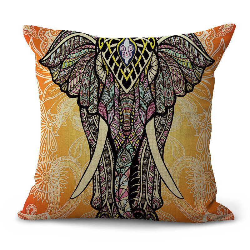 Mandala Polyesterový Poťah Na Vankúšik Bohemian Geometric Elephant Obliečka Na Vankúš Domáce Dekoratívne