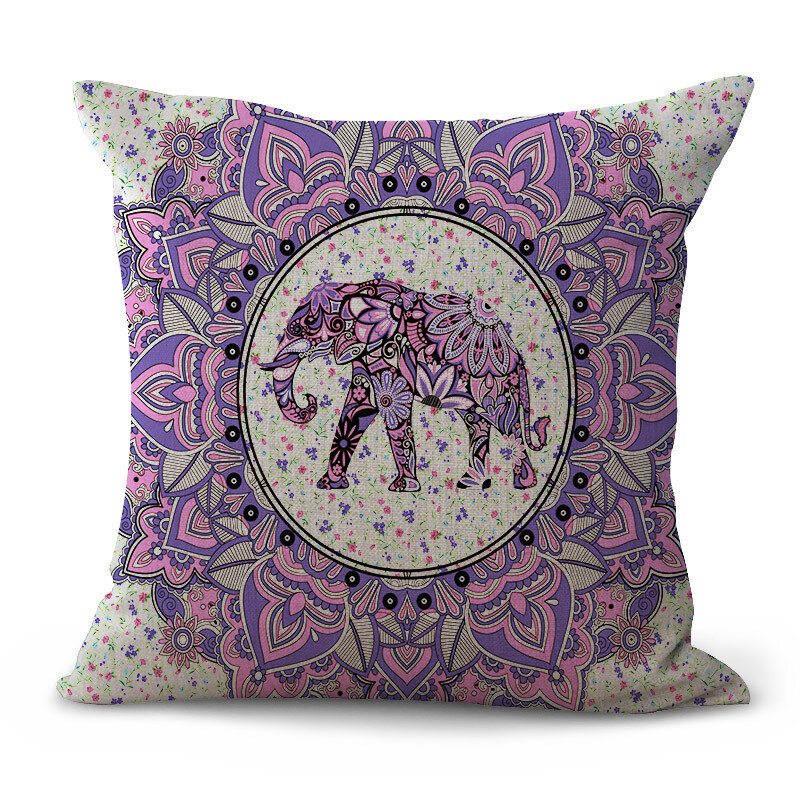 Mandala Polyesterový Poťah Na Vankúšik Bohemian Geometric Elephant Obliečka Na Vankúš Domáce Dekoratívne