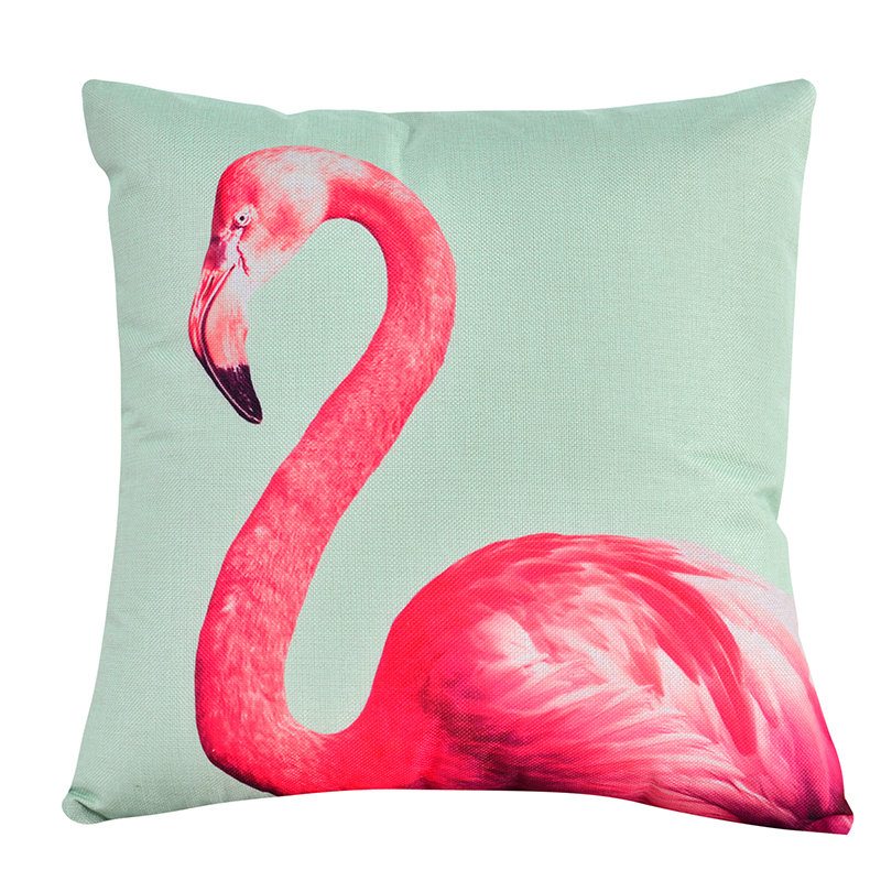 Obliečka Na Vankúš S Kreatívnym Kresleným Vzorom Flamingo Z Bavlny