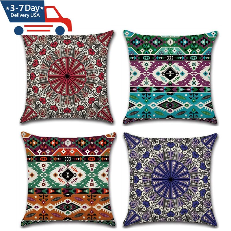 Obliečka Na Vankúšik Mandala Z Indickej Bohémskej Bavlny Home Decor Square