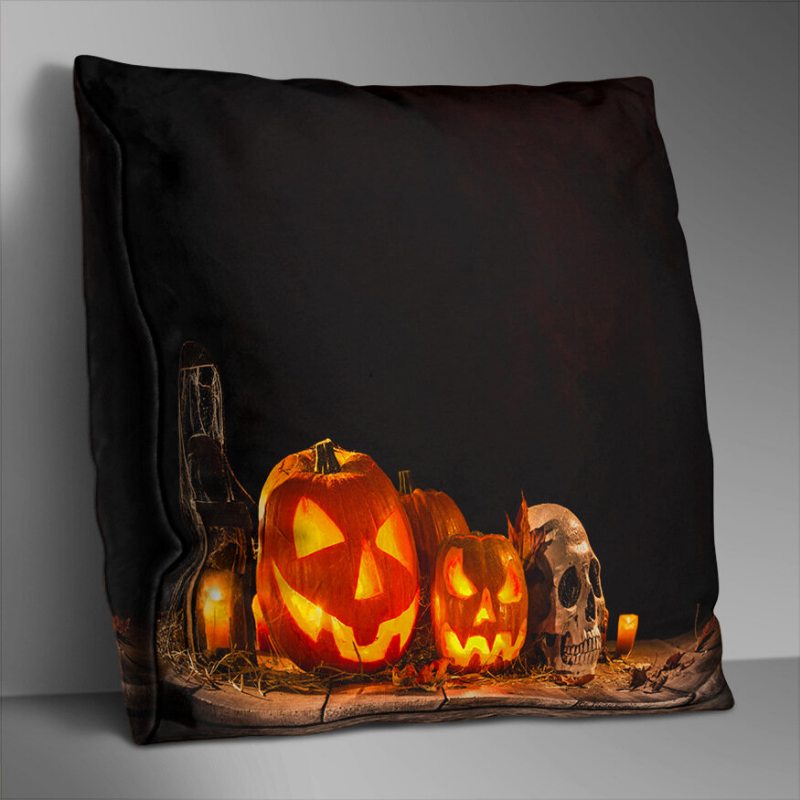 Obojstranne Potlačený Polyesterový Halloweensky Poťah Na Vankúš Domáca Pohovka Soft Throw Obliečka Na Art Decor