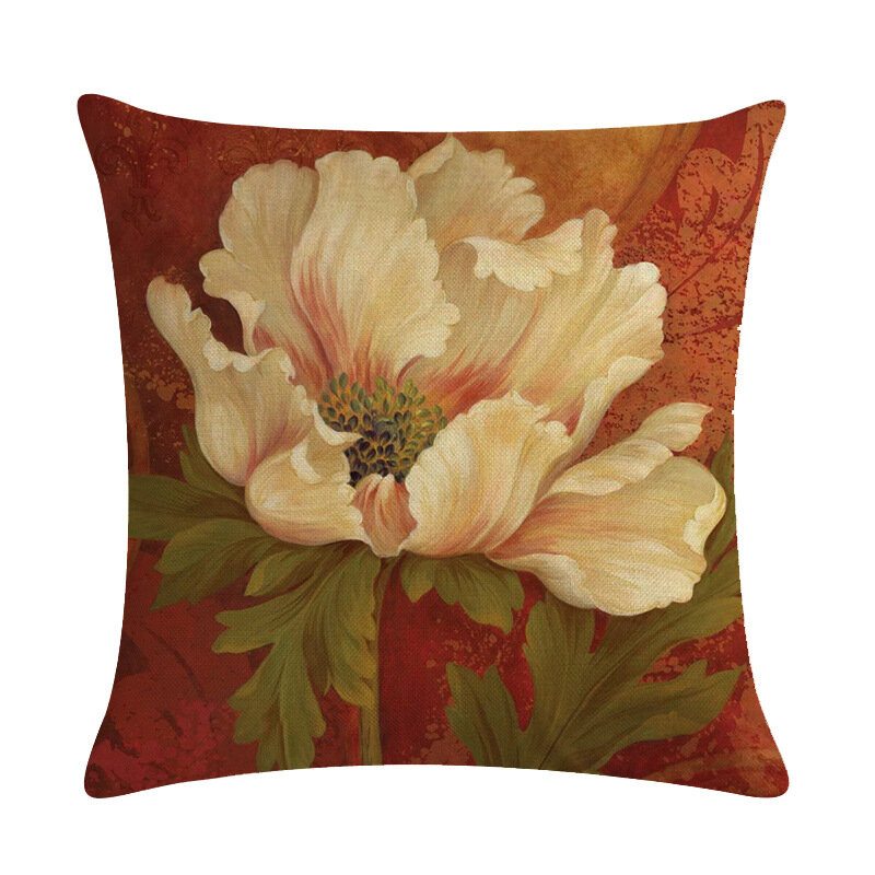 Retro Flower 45*45cm Obliečka Na Vankúš Na Vankúšik Dekorácia Do Auta Dekoračný Na