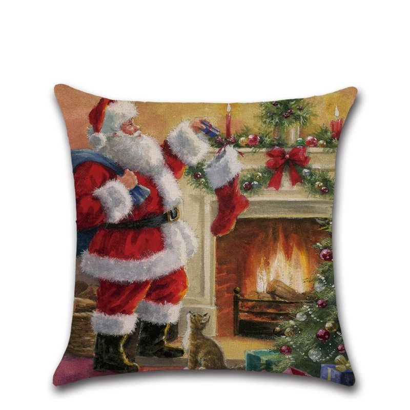 Retro Vianoce Santa Doggy Obliečky Na Vankúše Obliečka Na Vankúšik Domáca Pohovka Dekorácia Vianočných Darčekov