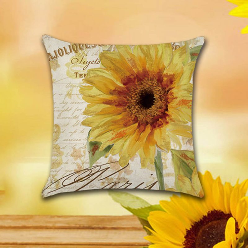 Ručne Maľované Obliečky Na Vankúš Zo Série Sunflower Obliečka Na Vankúšik Zozadu Do Auta Do Domácej Kancelárie Z Na