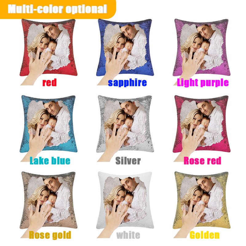 Sequin Magic Pillow Creative Flash Home Gift Podpora Prispôsobených Obrázkov 16 Palcov Bez Jadra Vankúša