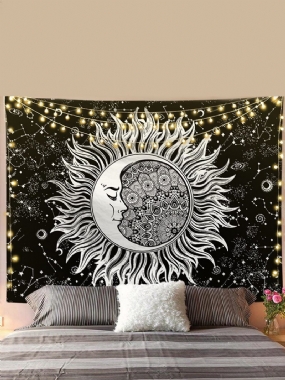 Slnečný Mesiac Mandala Vzor Gobelín Nástenné Závesné Gobelíny Dekorácia Obývacej Izby Do Spálne