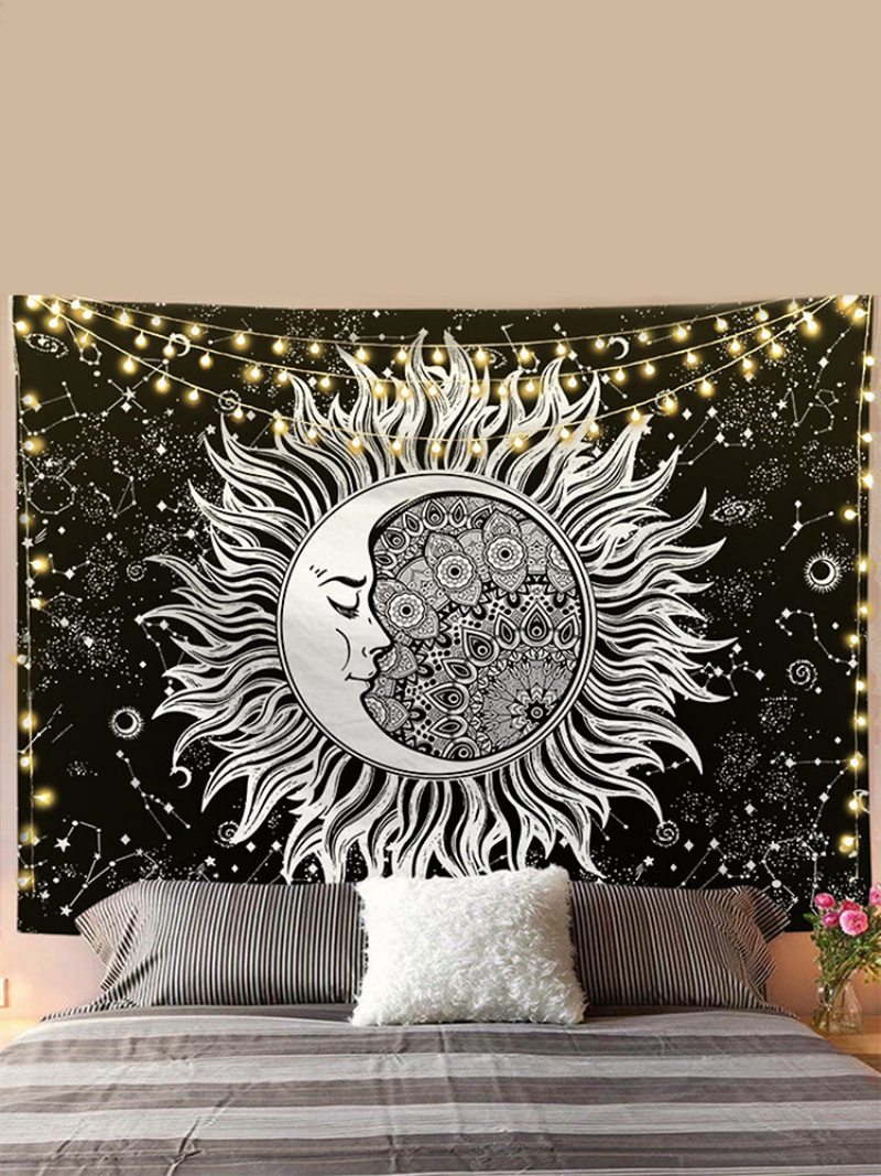 Slnečný Mesiac Mandala Vzor Gobelín Nástenné Závesné Gobelíny Dekorácia Obývacej Izby Do Spálne