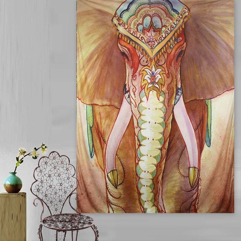 Slon Indický Mandala Plážový Uterák Na Stenu Závesný Gobelín Bohemian Throw Mat Dorm Cover