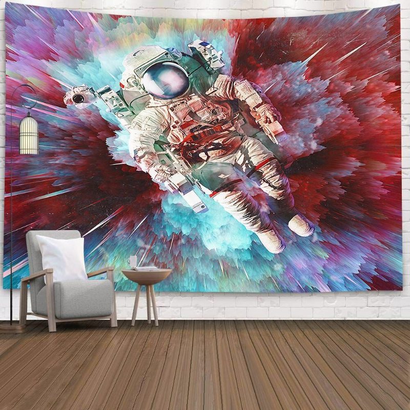 Tapiséria Astronautov Nástenné Umenie Psychedelická Spálňa Domáca Záclona Nástenná