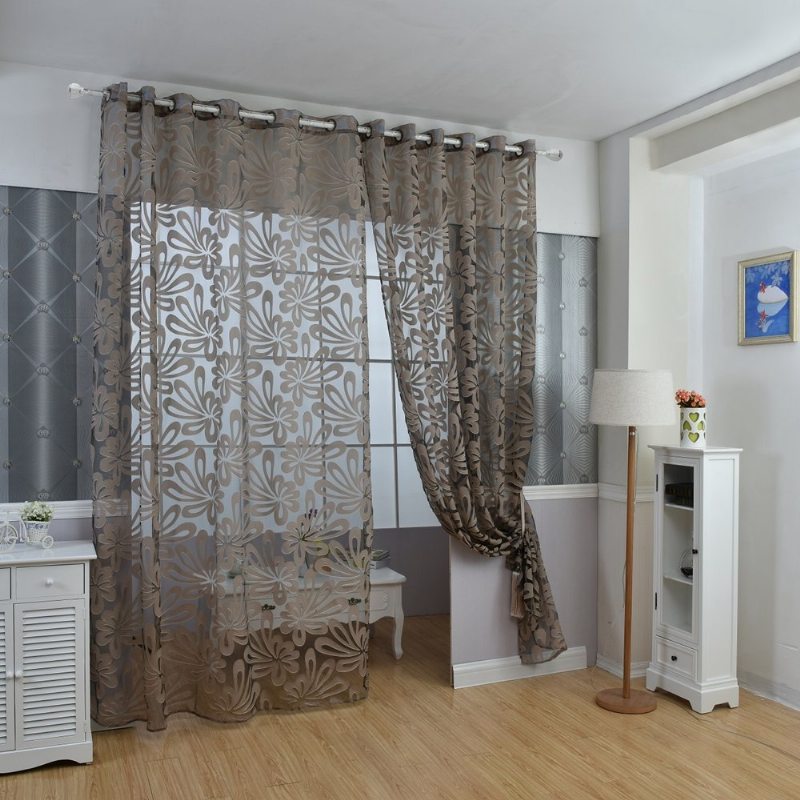 Viacfarebné Polozatemňovacie Priehľadné Závesy Panelové Okenné Rolety Fialové Home Decor