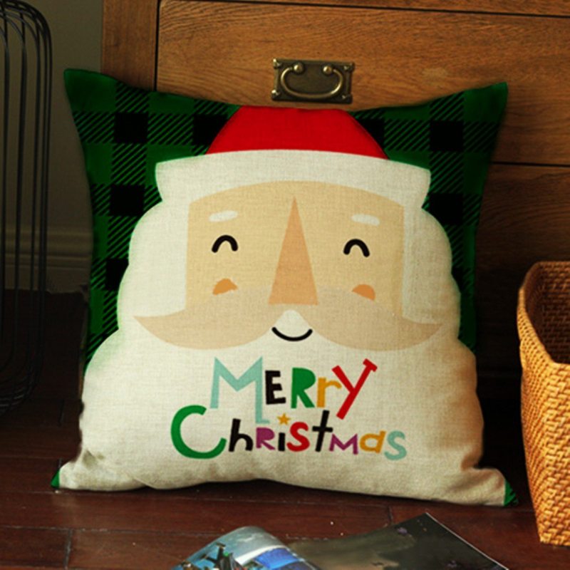Vianočné Ľanové Obliečky Na Vankúš Z Bavlny Domáca Pohovka Do Auta Štvorcový Poťah Na