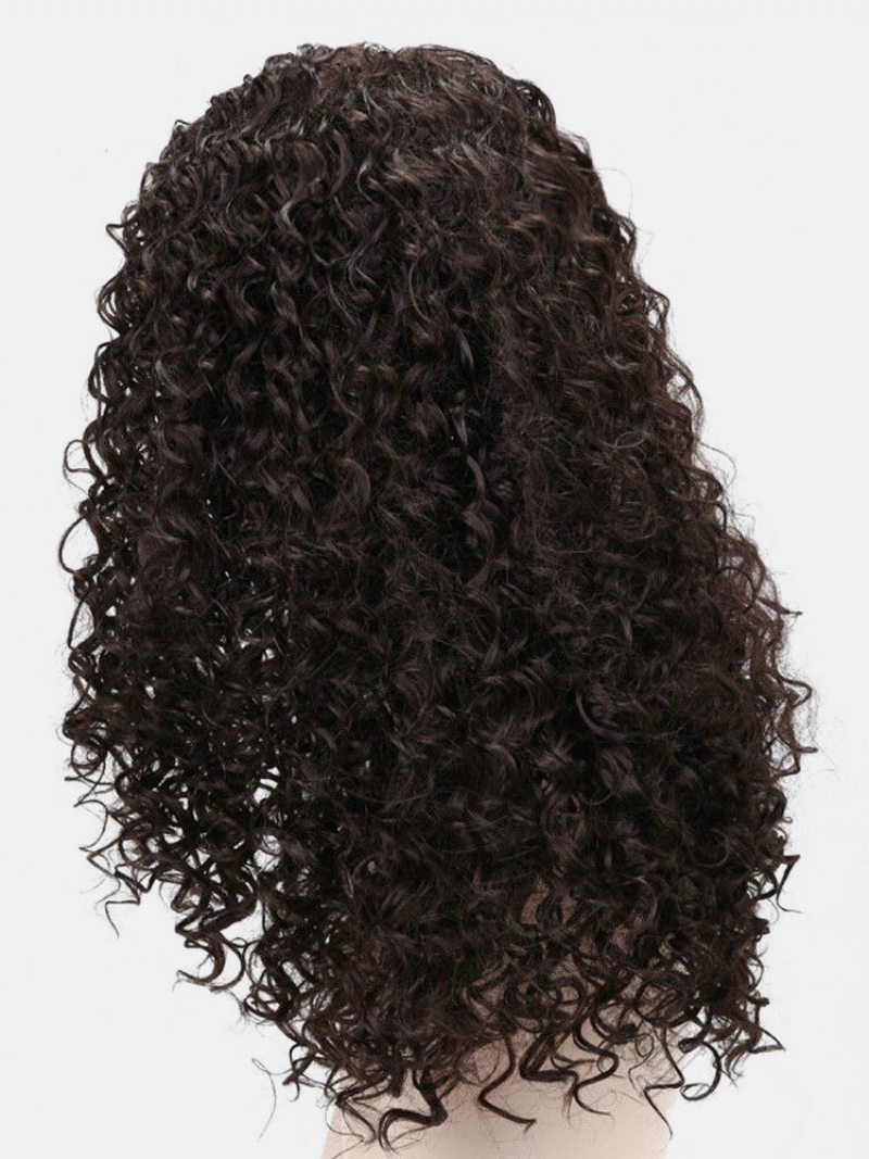Prírodná Čierna Výbušná Hlava Dlhé Kučeravé Vlasy Stredná Časť Afro Malá Kučeravá Parochňa