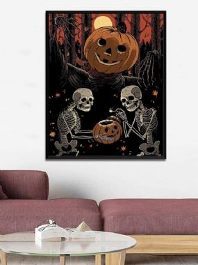 1 Pc Nezarámovaný Vzor Tekvice Lebky Halloween Série Nástenné Maľby Na Plátne Umelecké Obrazy Na Stenu
