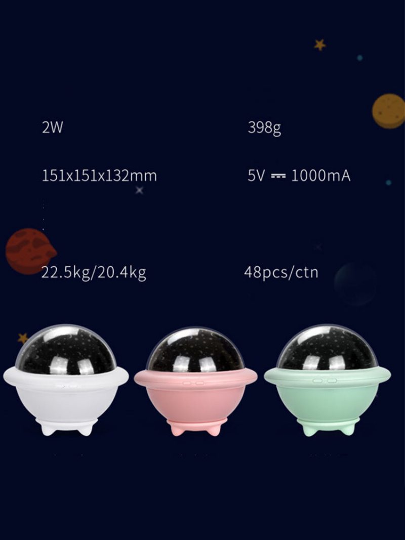 1 Pc Projektor Ufo Shade Starry Sky Farebné Nočné Svetlo Zlepšite Spánok Domáca Dekorácia