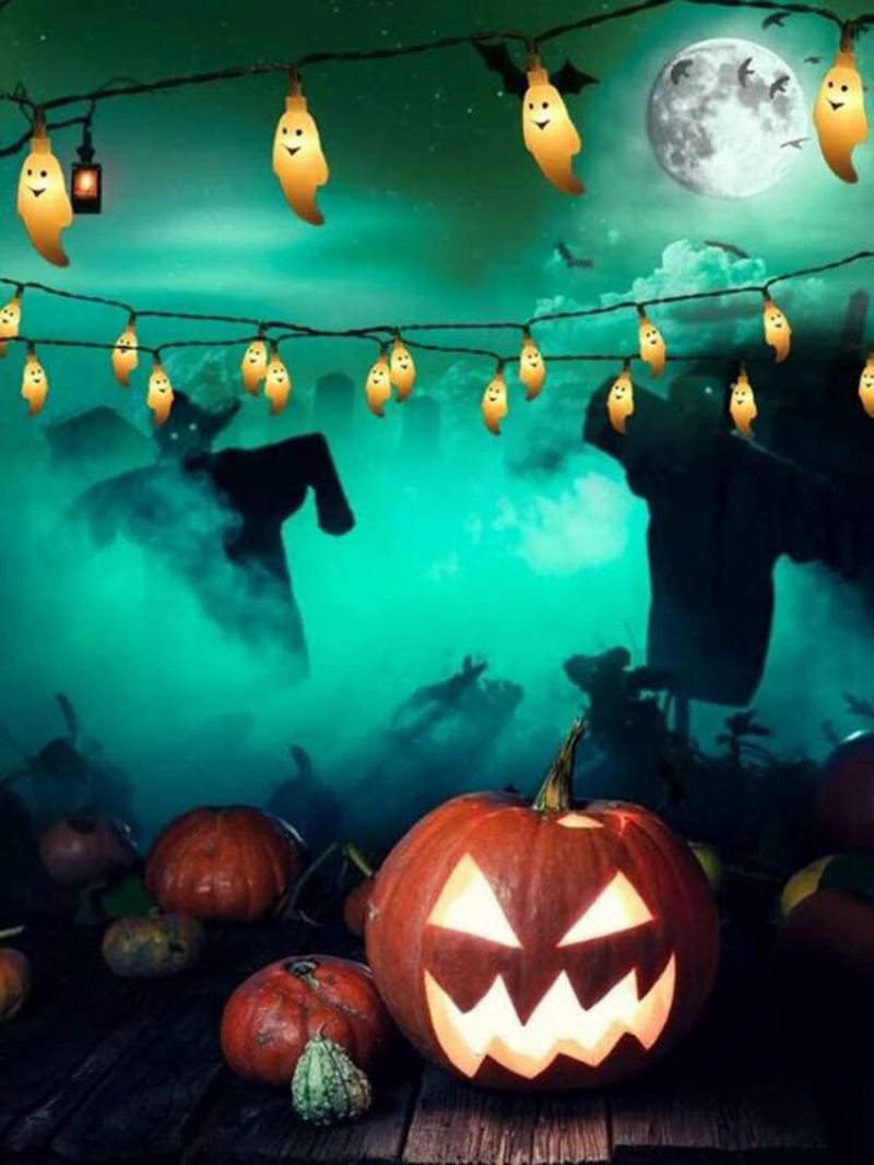 10/20/40/50 Led Diódy Ghost Party Lampa Reťazové Svetlá Duch Vzor Dekoratívne Energeticky Úsporné Plastové Desivé Prostredie Halloween Light Cosplay Prop