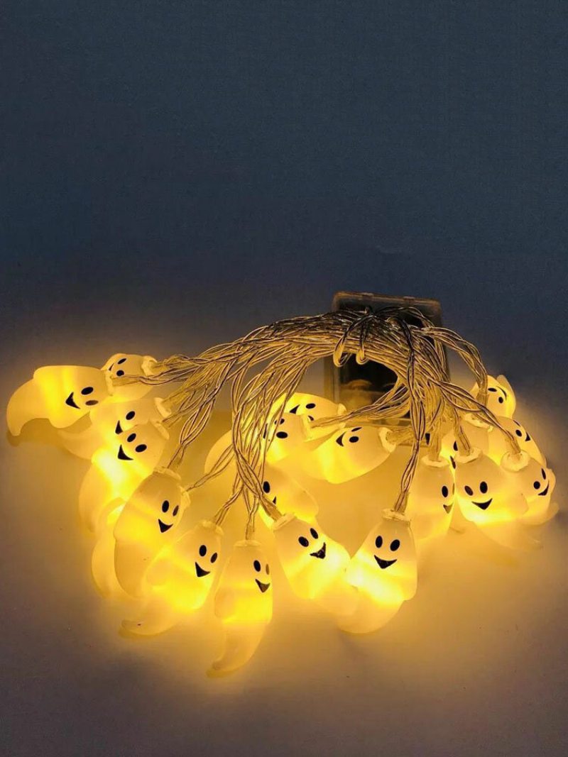 10/20/40/50 Led Diódy Ghost Party Lampa Reťazové Svetlá Duch Vzor Dekoratívne Energeticky Úsporné Plastové Desivé Prostredie Halloween Light Cosplay Prop